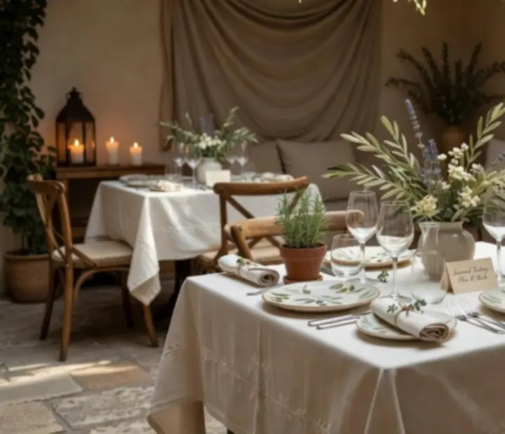 Private dining table at NAXSOL ENTERPRISES LTD set for an intimate countryside gathering.